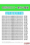 农历四月二十一是什么星座：金牛座或双子座