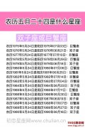 农历五月二十四是什么星座：双子座或巨蟹座