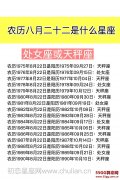 农历八月二十二是什么星座：处女座或天秤座